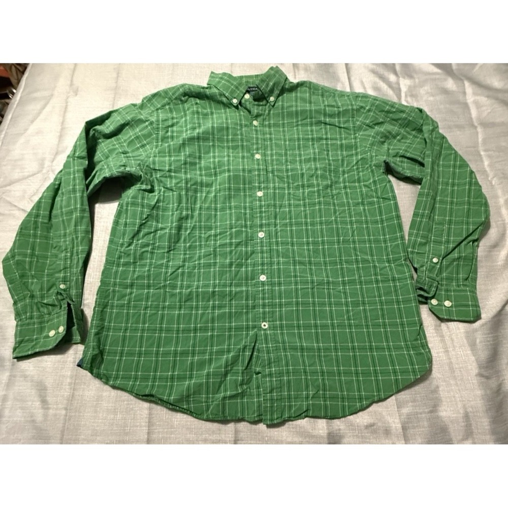 Nautica Button Down Shirt Mens Size L Multicolor Check 80's Two Ply Long Sleeve